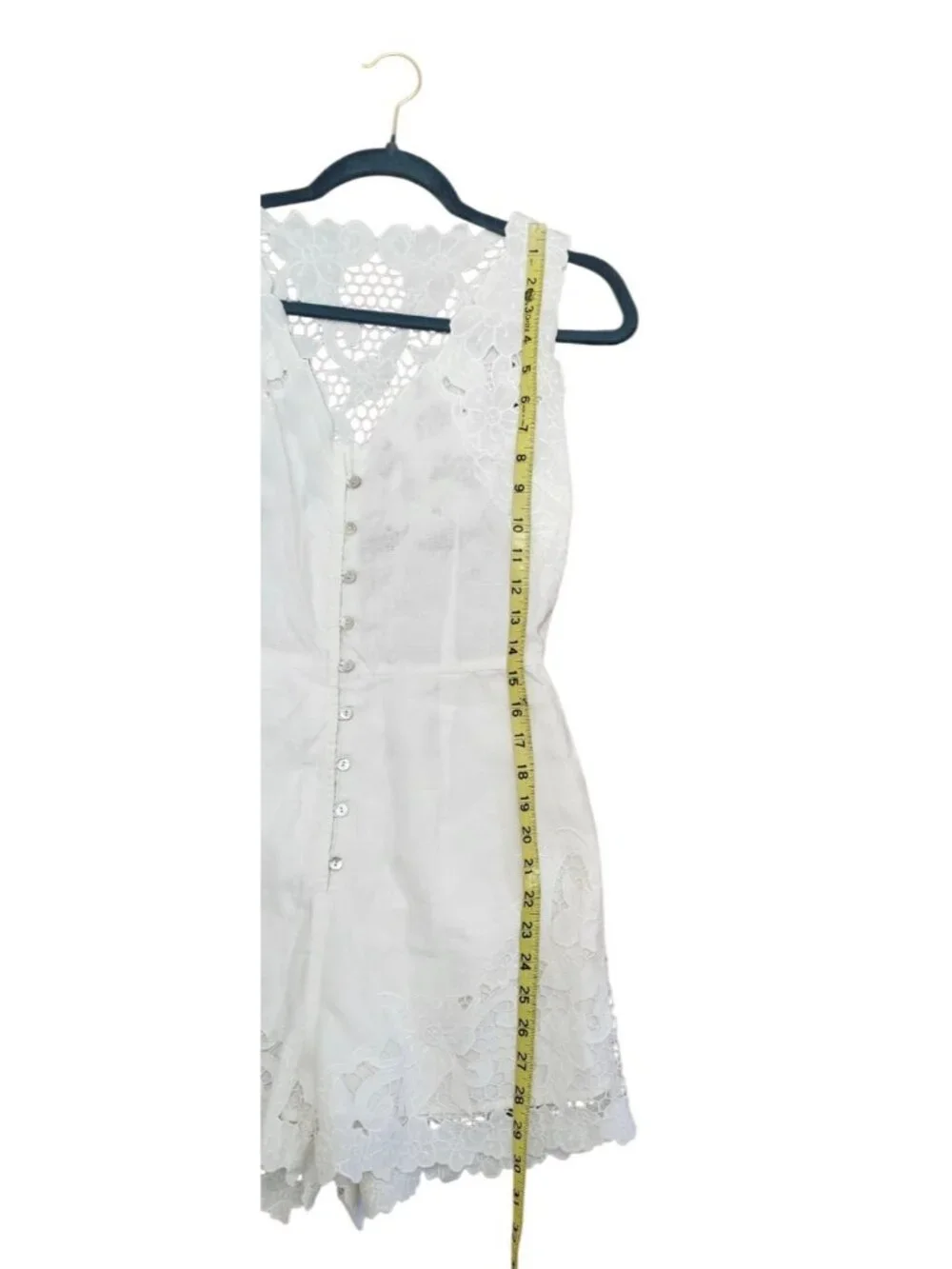 Zimmermann White Linen Lace Romper Playsuit Size 0 /US 4 Floral Embroidered Boho